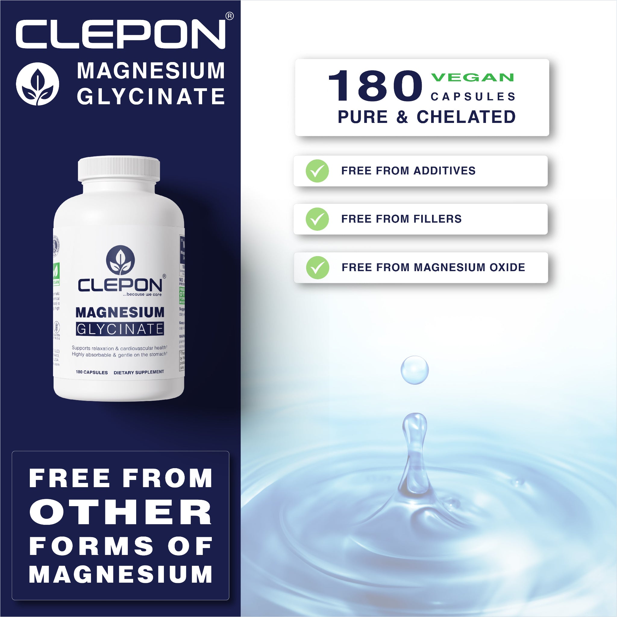 CLEPON Magnesium Glycinate pure gentle and highly absorbable