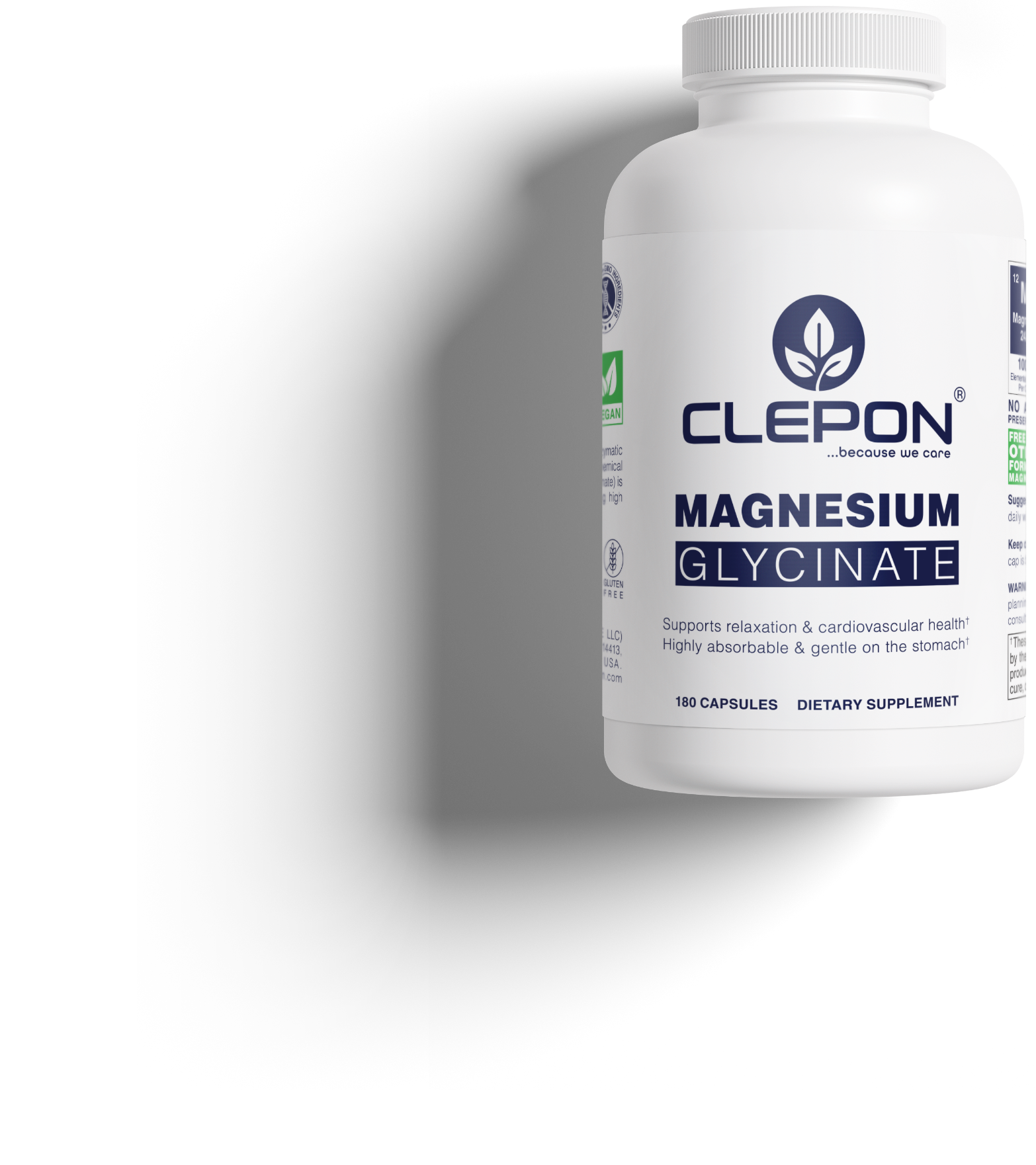 CLEPON Magnesium Glycinate Bottle 180 Capsules